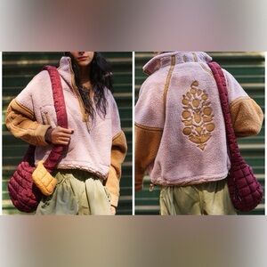 NWT FP Movement by Free People Mountain High Logo Half Zip Fleece